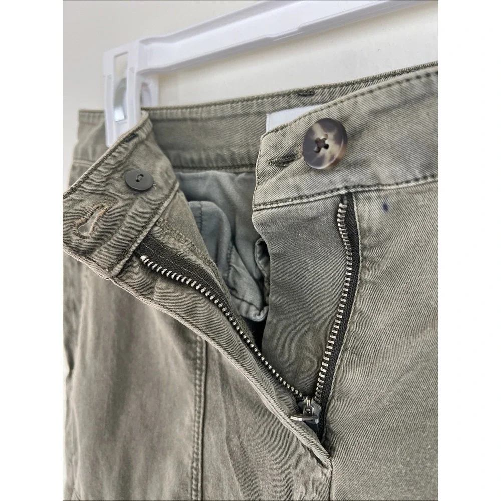 J. Jill Stretch Cargo Pants‎ Ankle Length Olive Green Gorpcore Women's Size 4